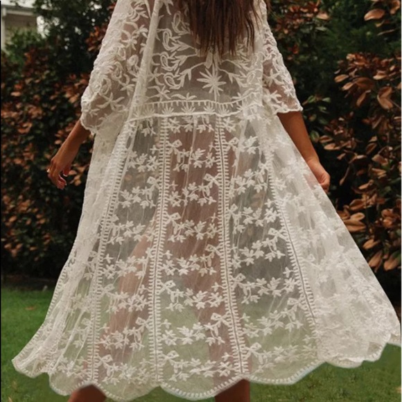 S-XL🦚Emmy Sweet & Sultry Lace Kimono New - Picture 7 of 11